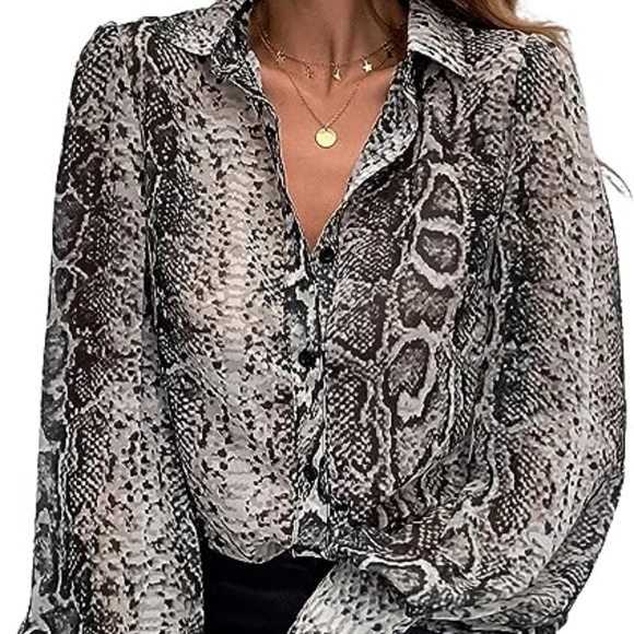 Envy Me Button Up Long Sleeve Blouse - Picture 1 of 5